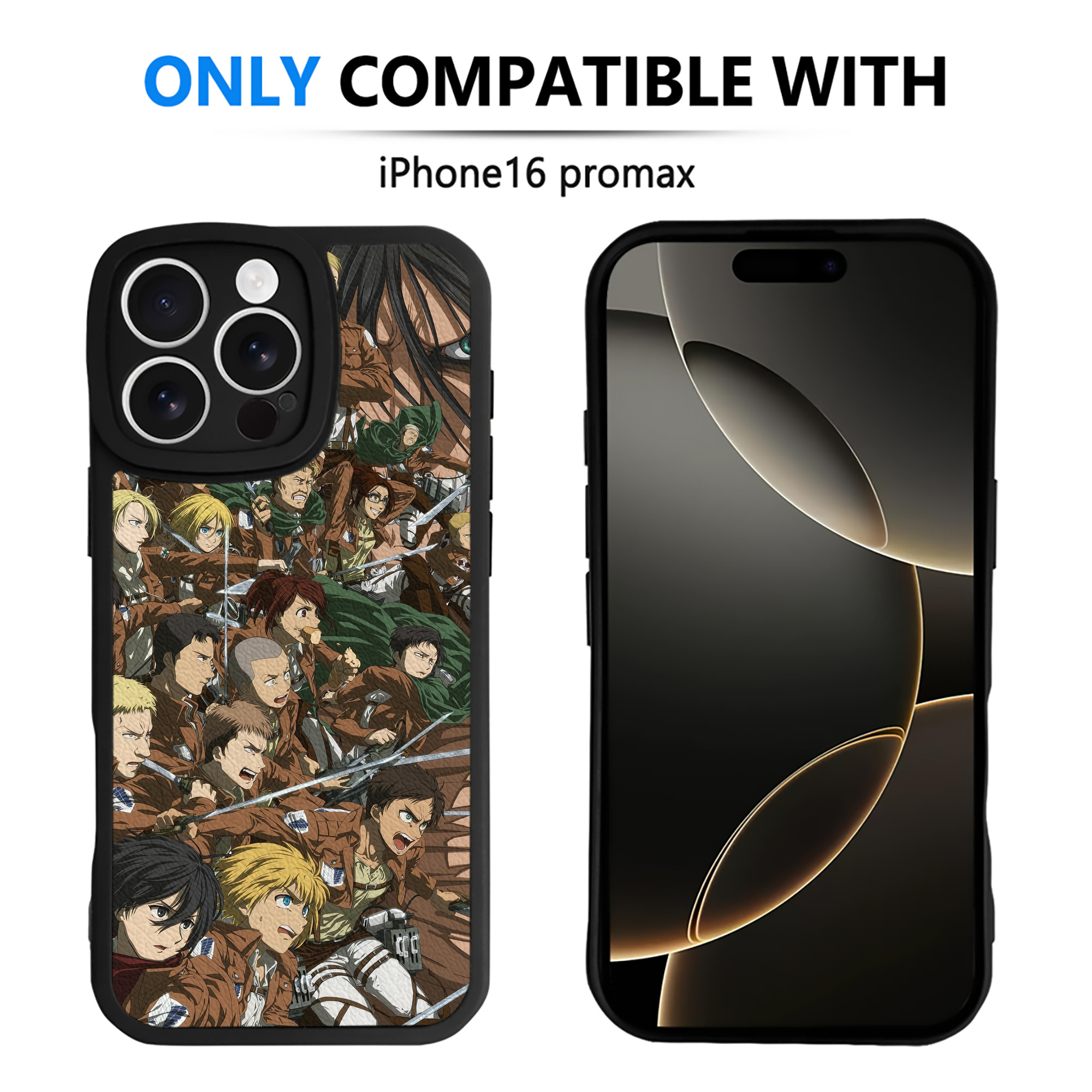 （画像用） 進撃の巨人 Attack on Titan 【iPhone 16シリーズ対応】シリコンスマホケース（レザー調） 材質：シリコン